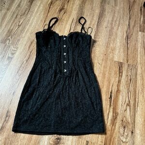 Elegant Black Lace Mini Dress